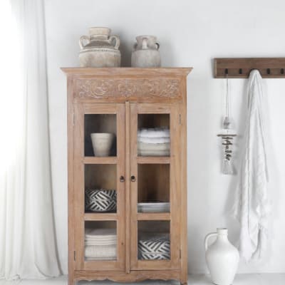 Sentani Carving Bookcase with 2 Doors
