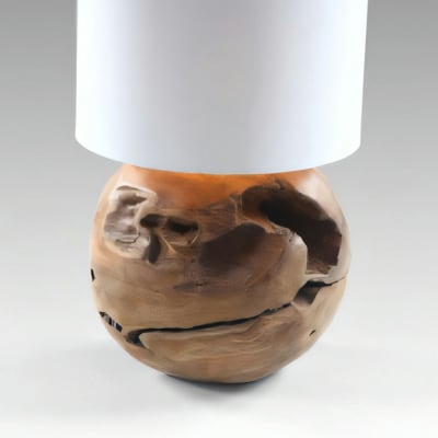 Teak Ball Table Lamp - without Electric Cable