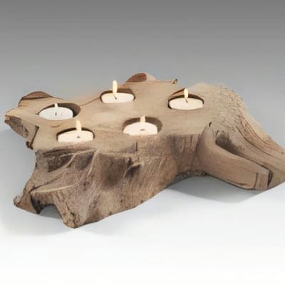 Teak Root 5 Holes Candle Holder