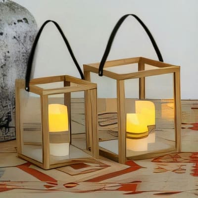 Solomon Teak Lanterns Set of 2