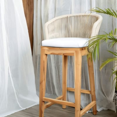 Lucia Bar Chair Including Off White Cushion Seat