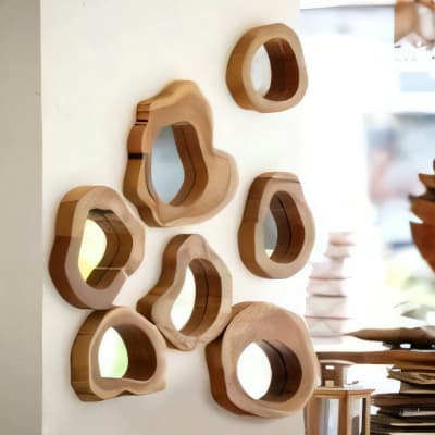 Teak Slice Mirror