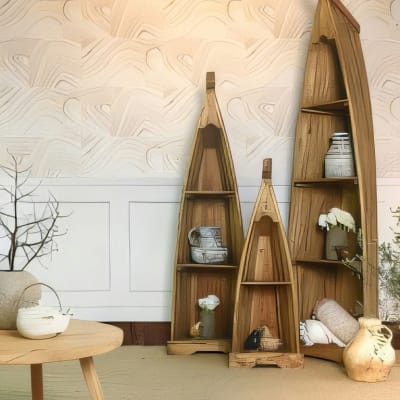 Berlin Boat Set of Three - White Wash Fire