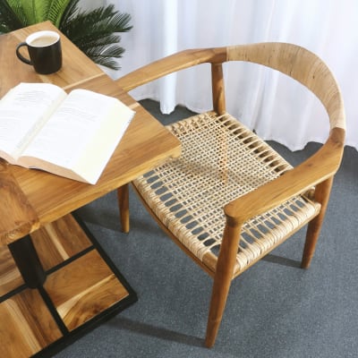 Kopenhagen Arm Chair with Rattan Seat