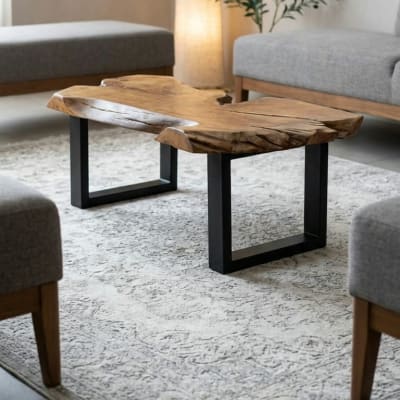 Francine Coffee Table with Iron Legs 100 Cm