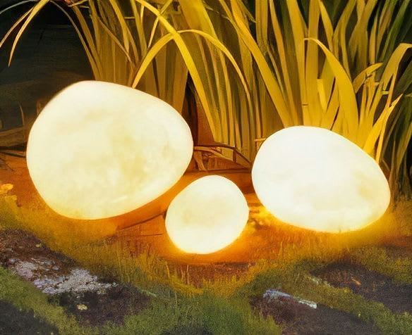 Stone Lamp Set of 3 without Electric Cable