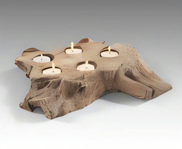 Teak Root 5 Holes Candle Holder