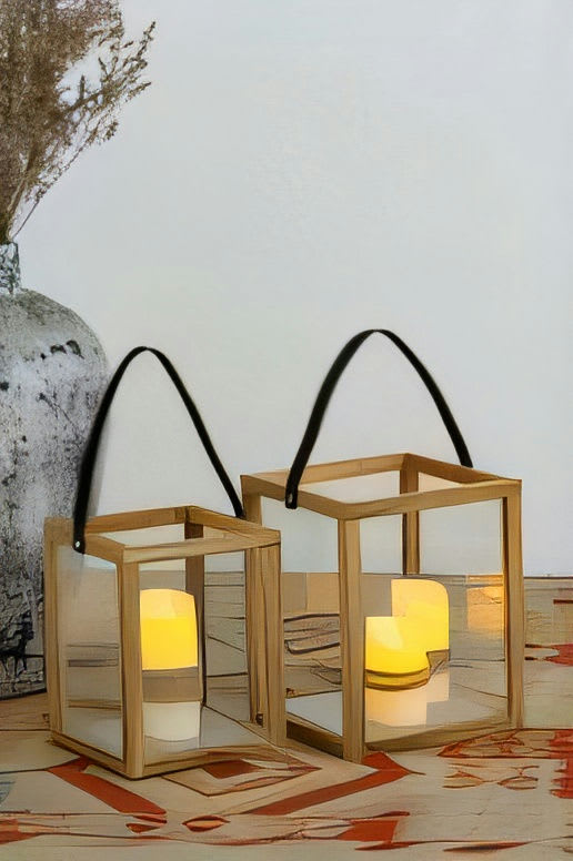 Solomon Teak Lanterns Set of 2