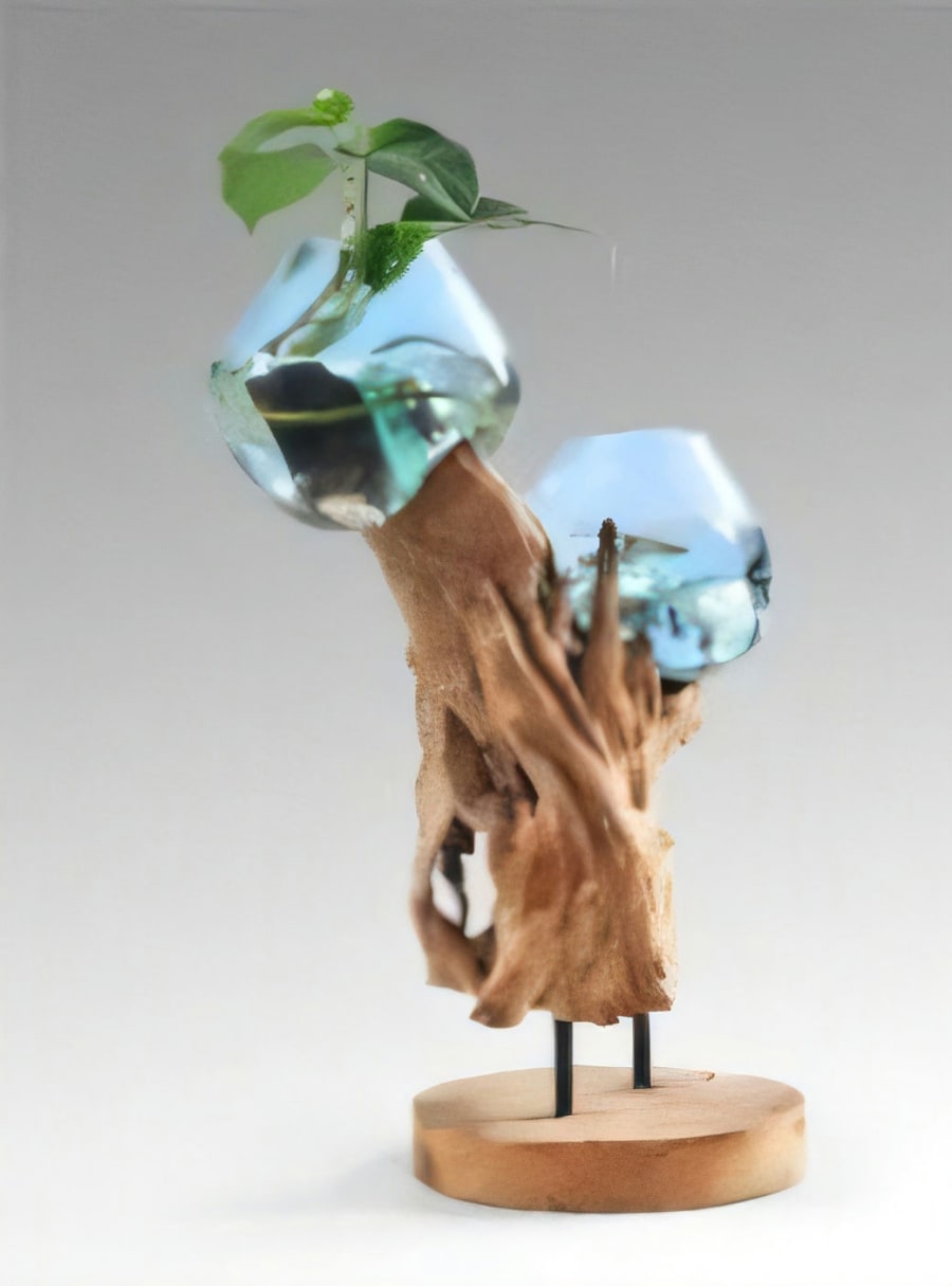 Duo Water Drop Aquarium on Primitive Stand