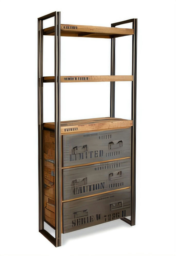 Industrial Book Case Drawers
