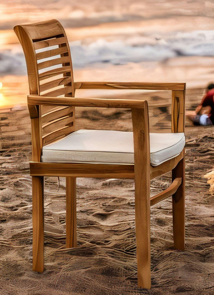 Teak Arm Dining Chair without Cushion