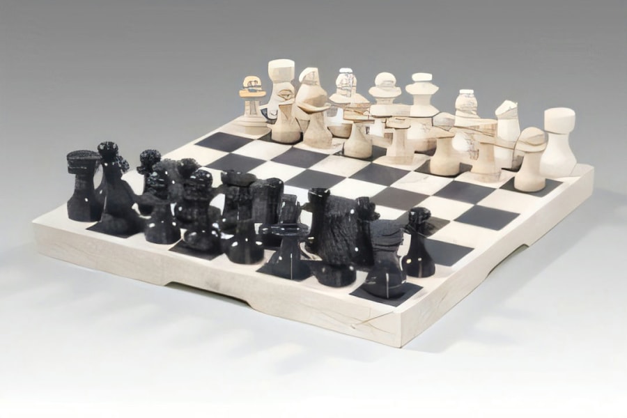Small Marble Chess Board (Black/&white)