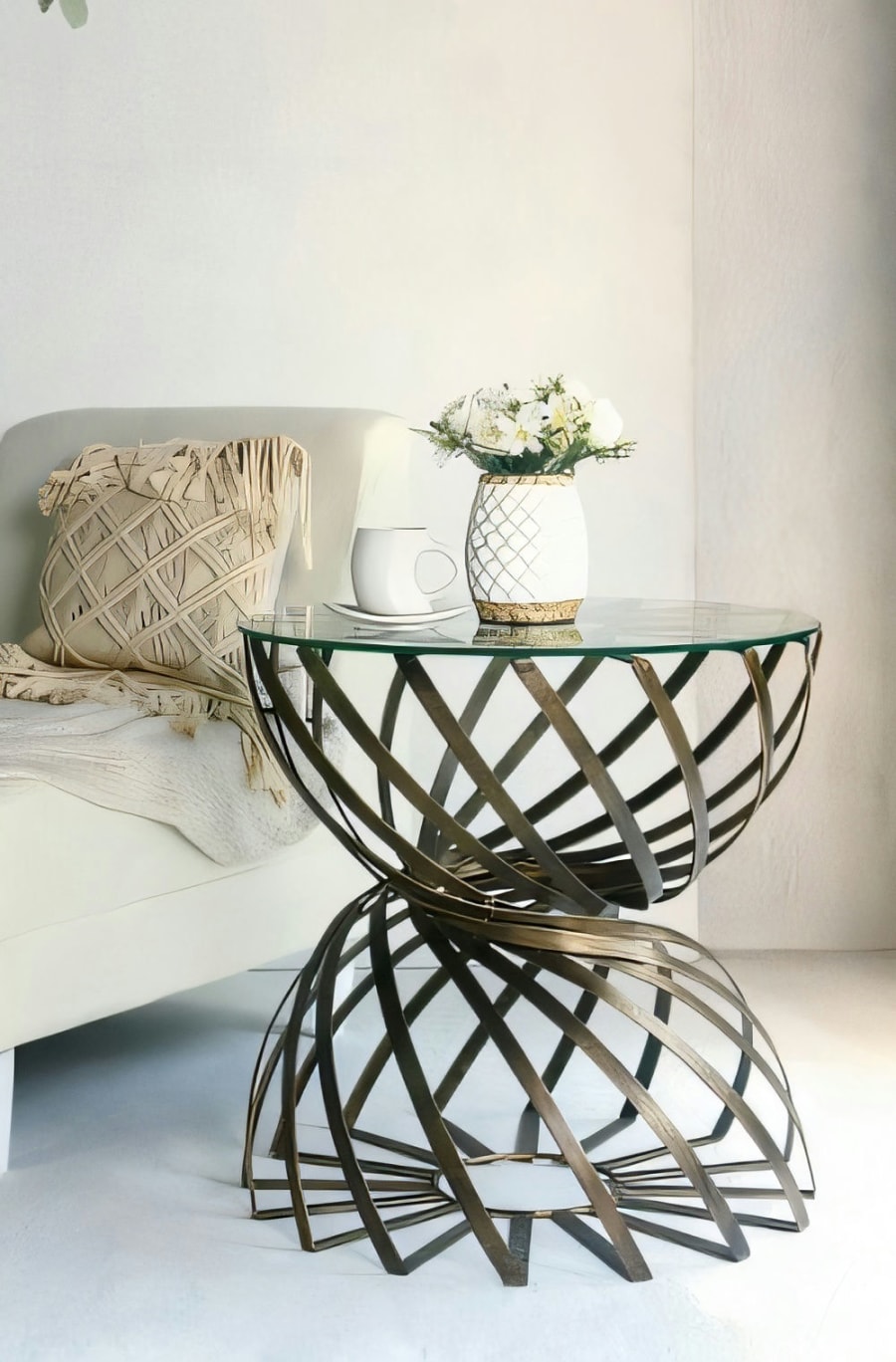 Lanca Side Table with Glass Top