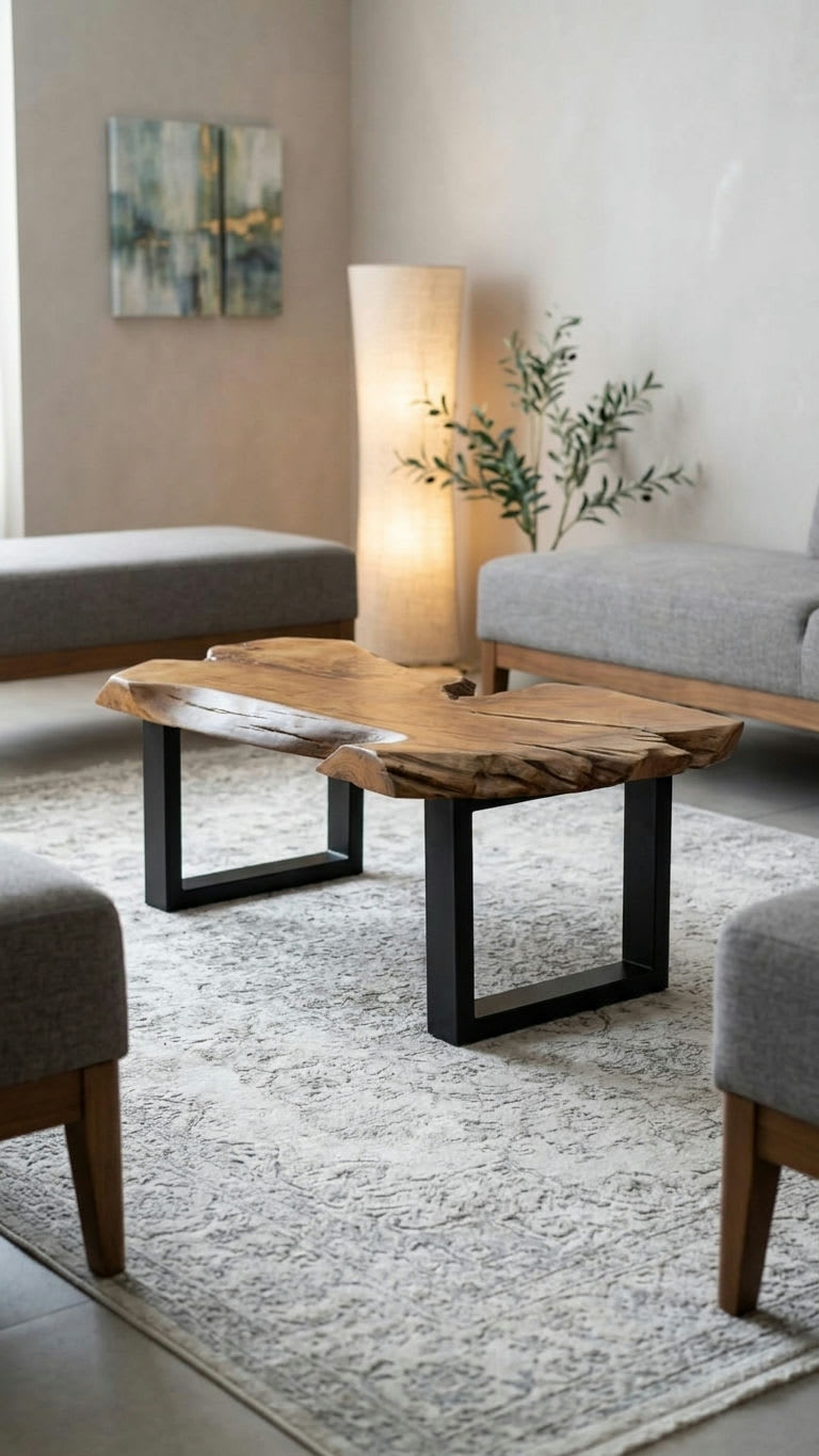 Francine Coffee Table with Iron Legs 100 Cm