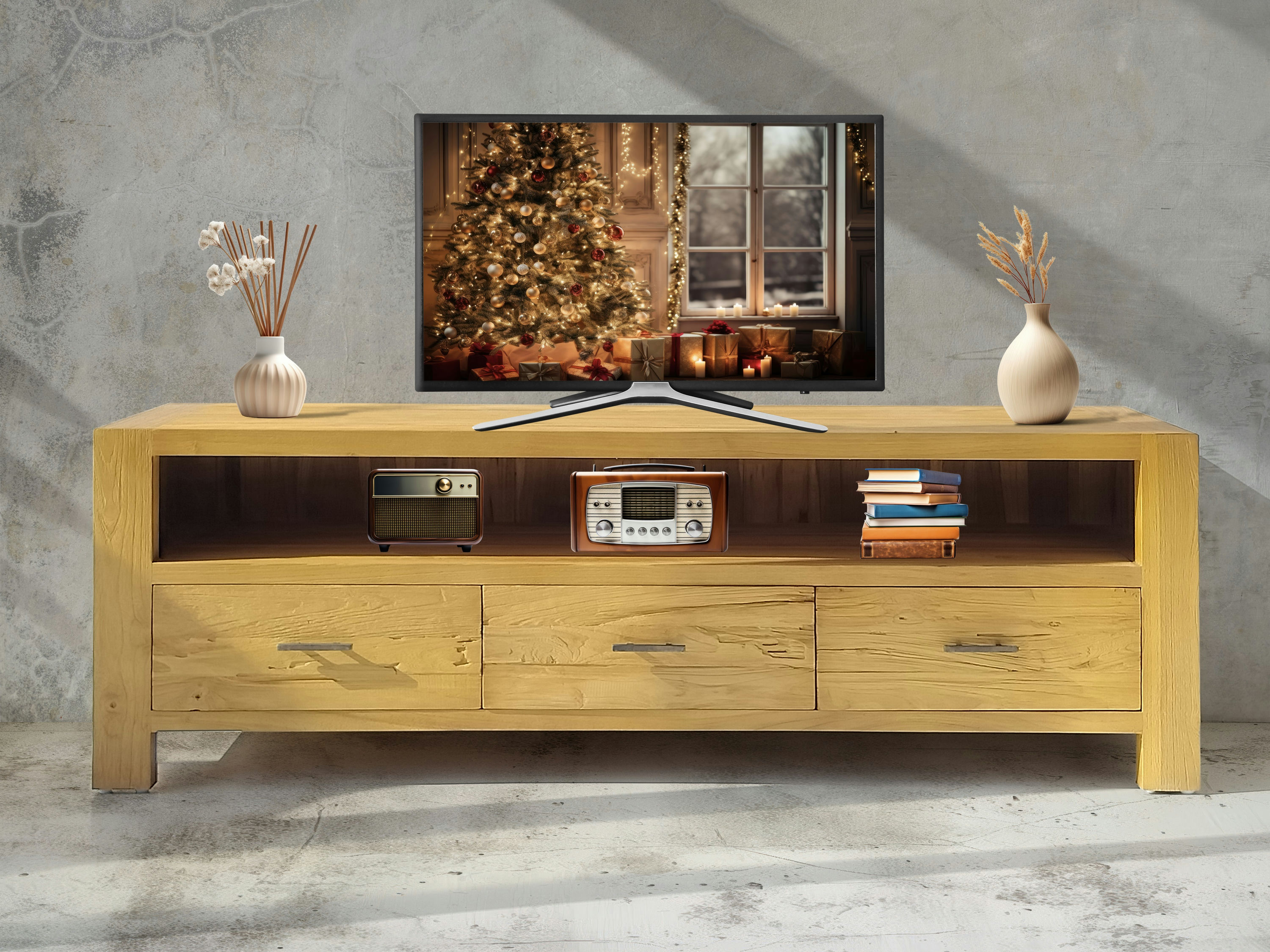 BALIKPAPAN TV CABINET 3 DRAWERS