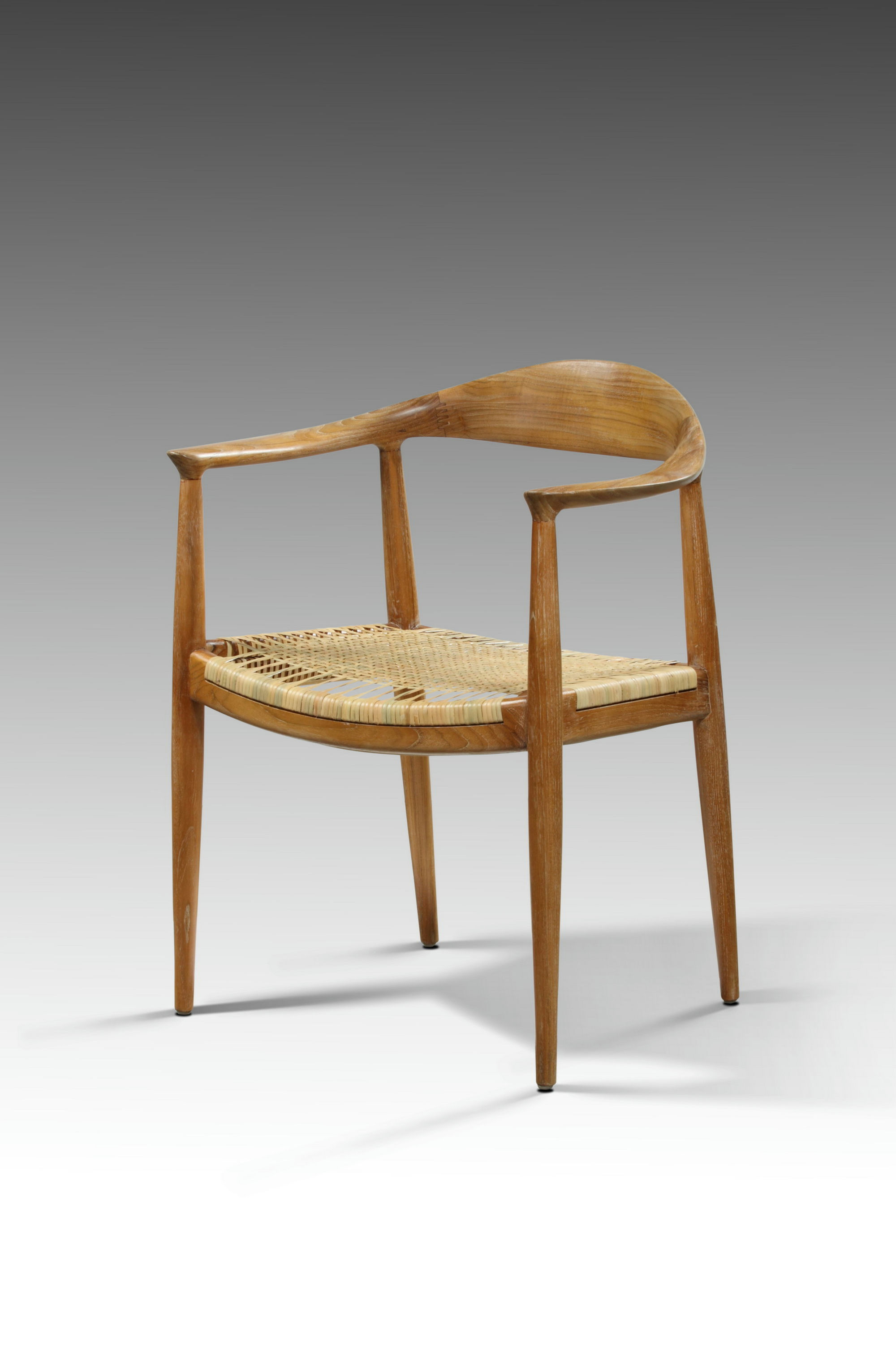 DANISH ARM CHAIR WITH RATTAN SEAT