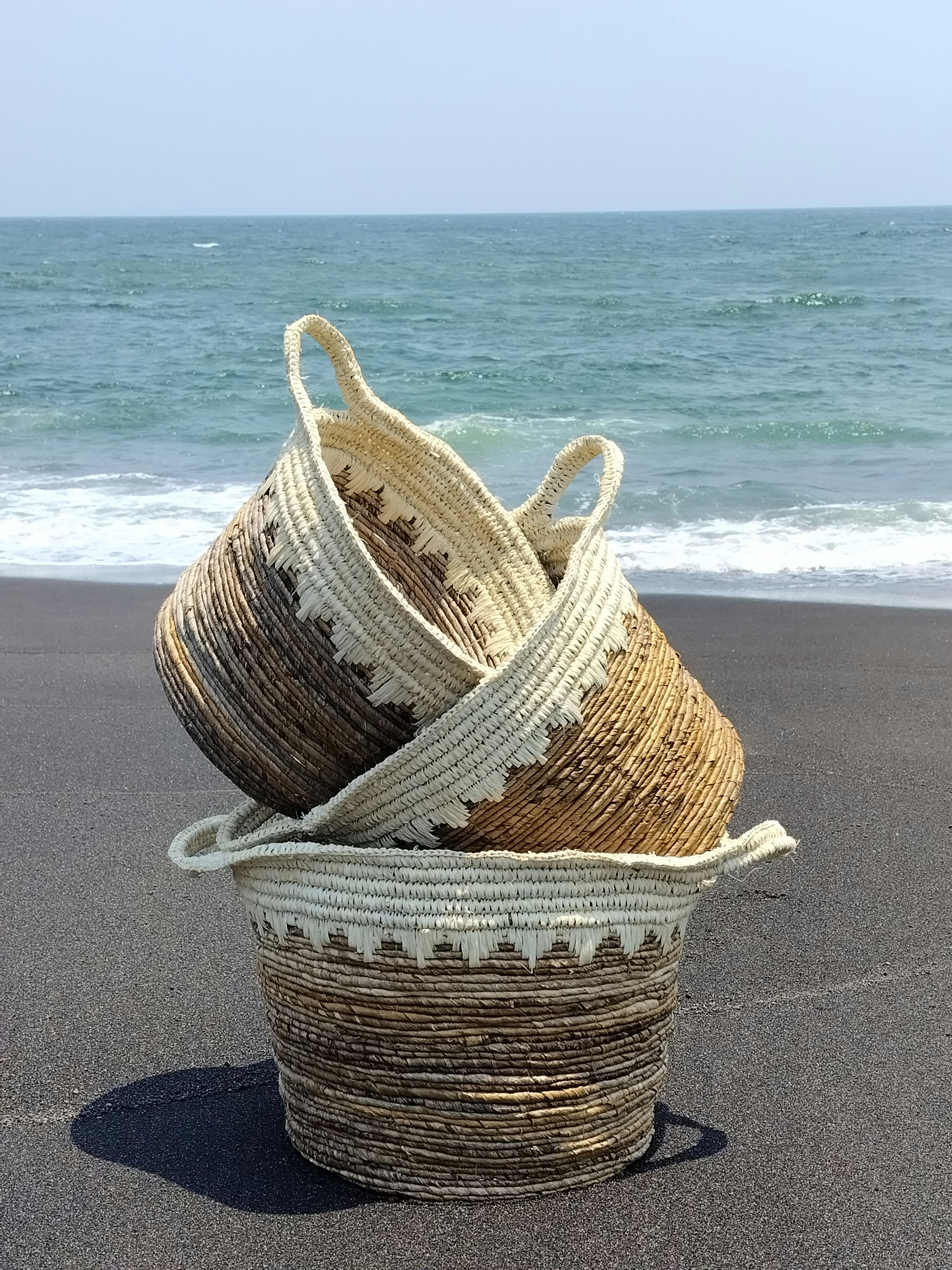 CYNTHIA BASKET WITH HANDLE SET OF THREE